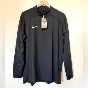 Nike Black Dri-Fit Slim Fit Athletic Top Soccer and Football WorkoutTop
